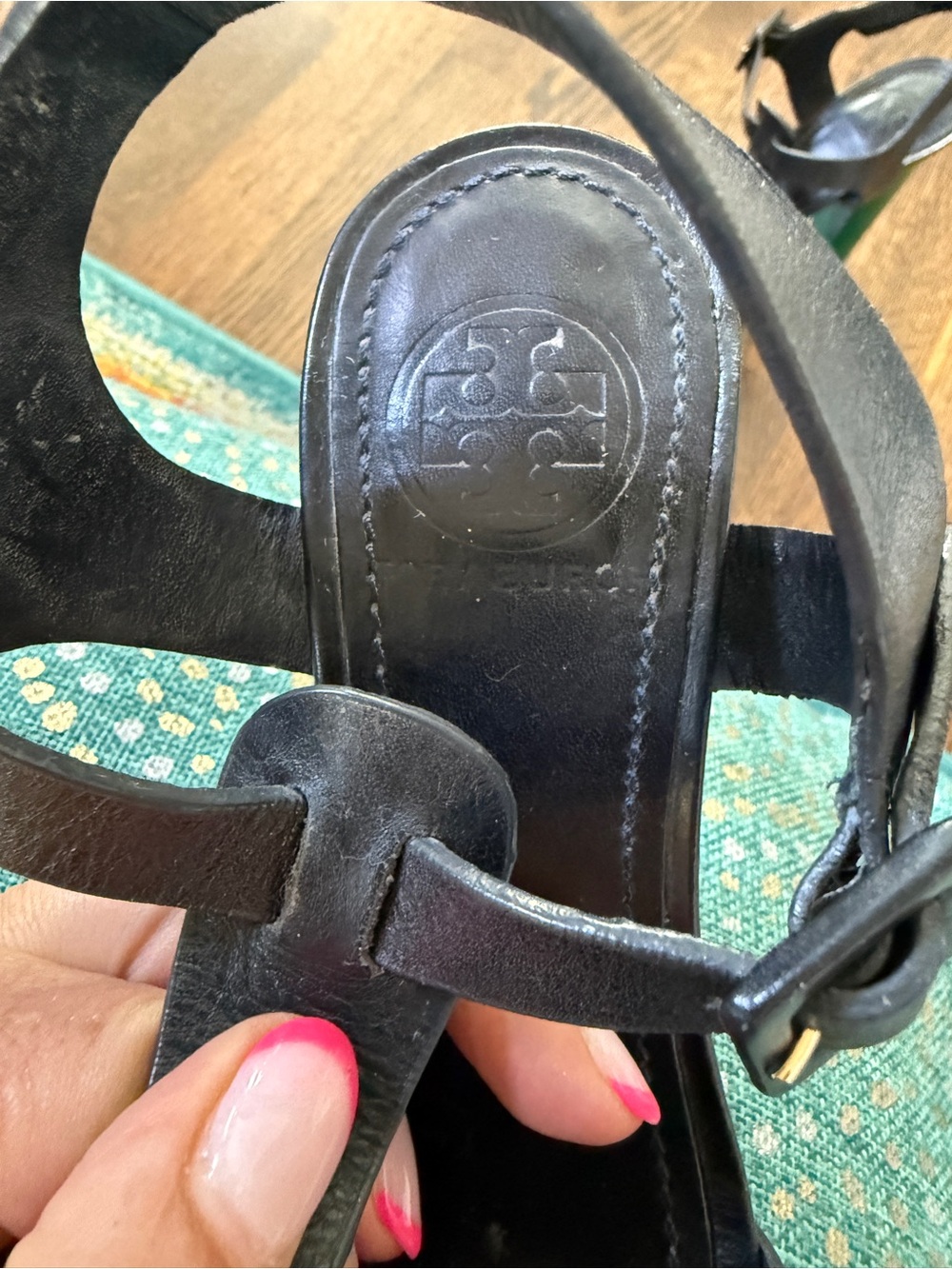 Tory Burch Abella Colorblock High Heel Platform Sandals - Picture 8 of 8